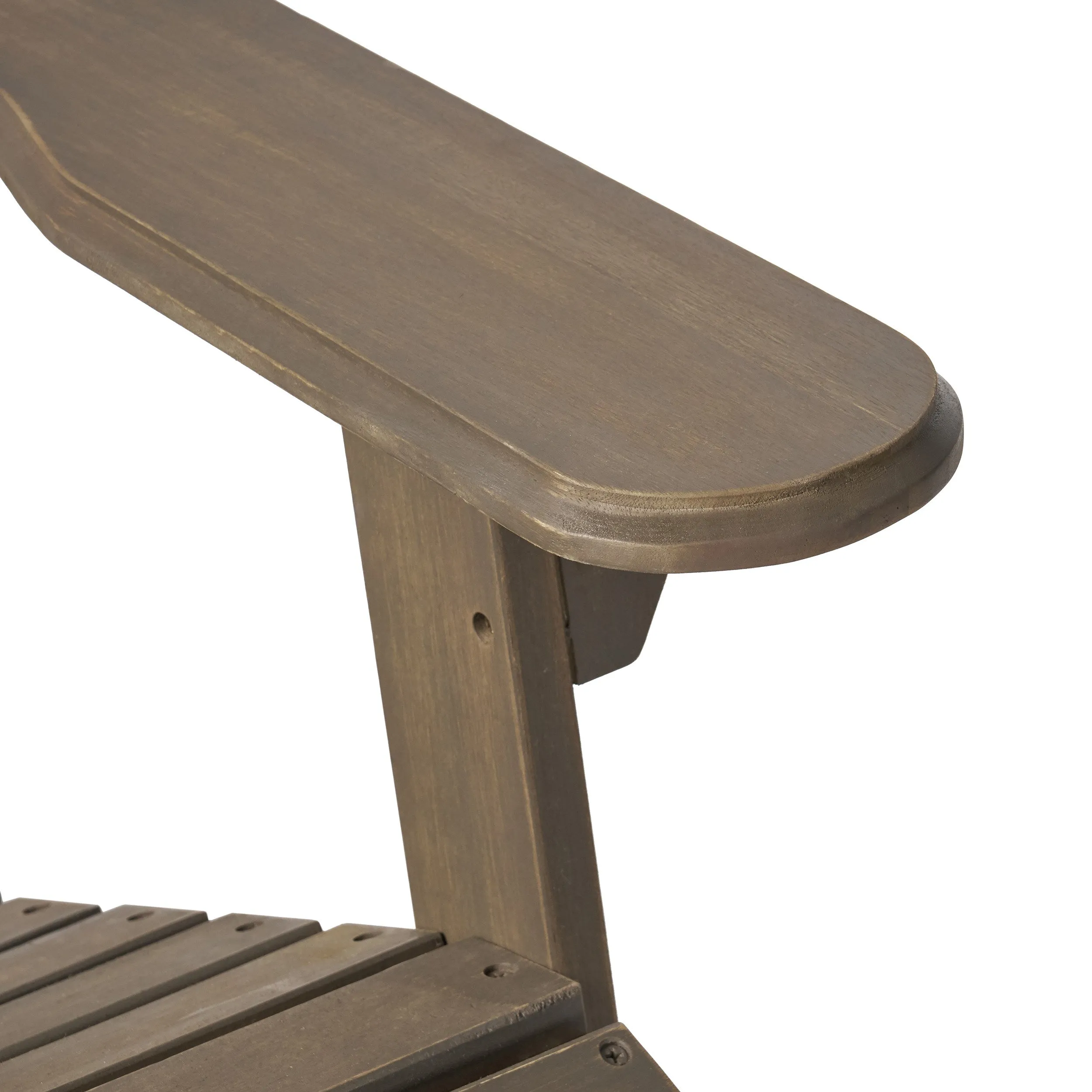 Kono Outdoor Acacia Wood Reclining Adirondack Chair with Footrest