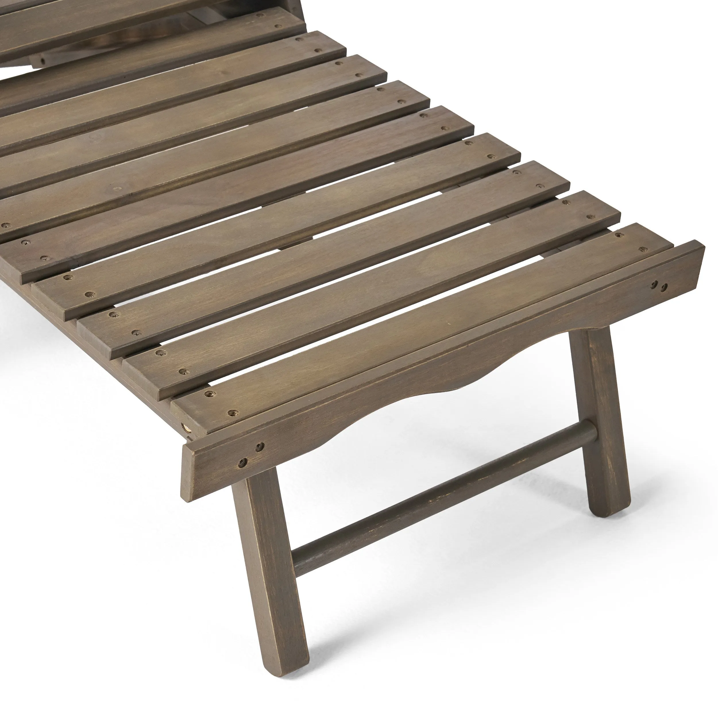 Kono Outdoor Acacia Wood Reclining Adirondack Chair with Footrest