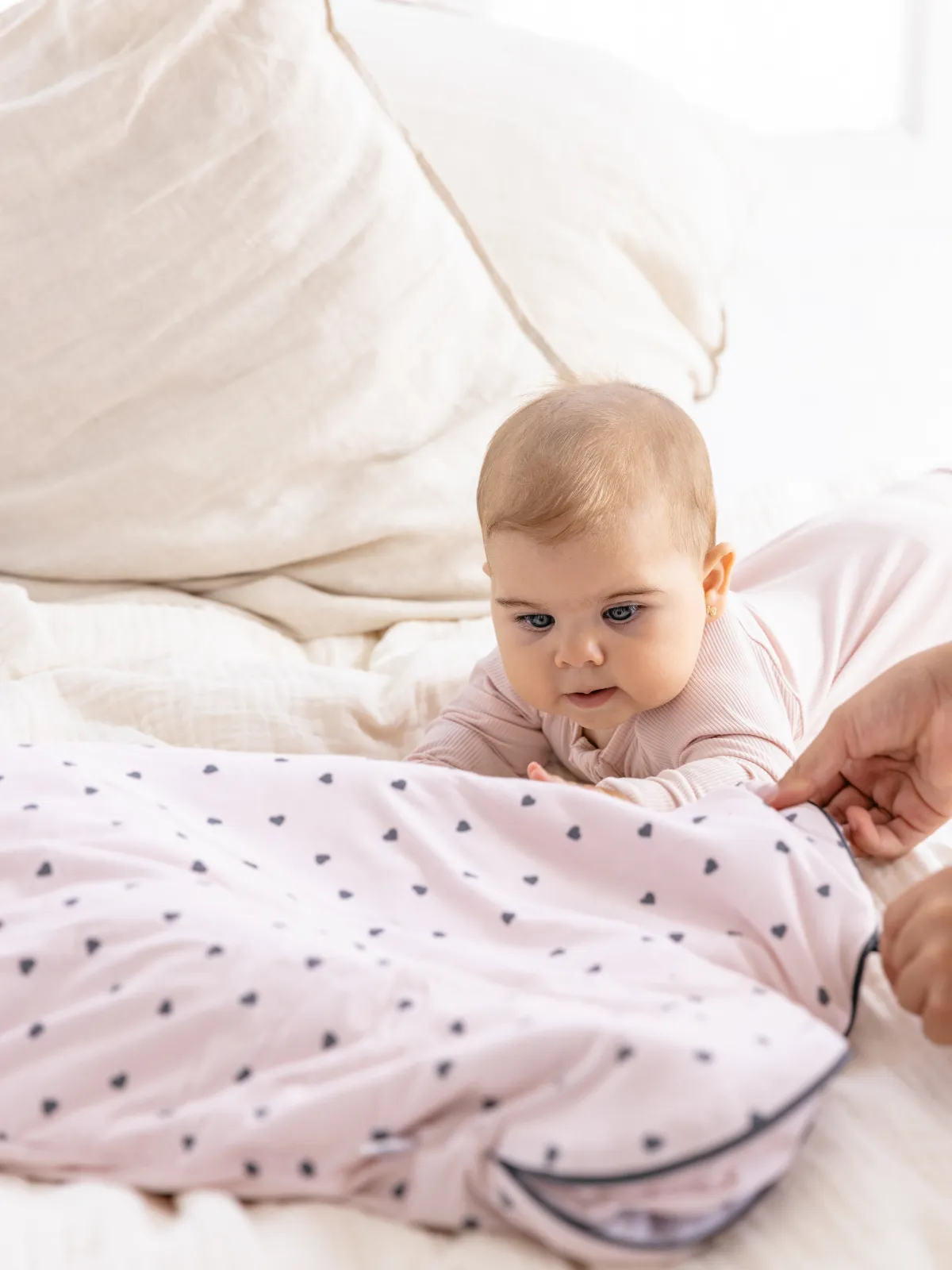 Little Hearts Bamboo Sleeping Bag - TOG 2.5
