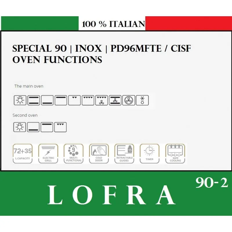 Lofra Venezia 90s PRG 96MFT /5i Red Induction Electric Range Cooker 90cm