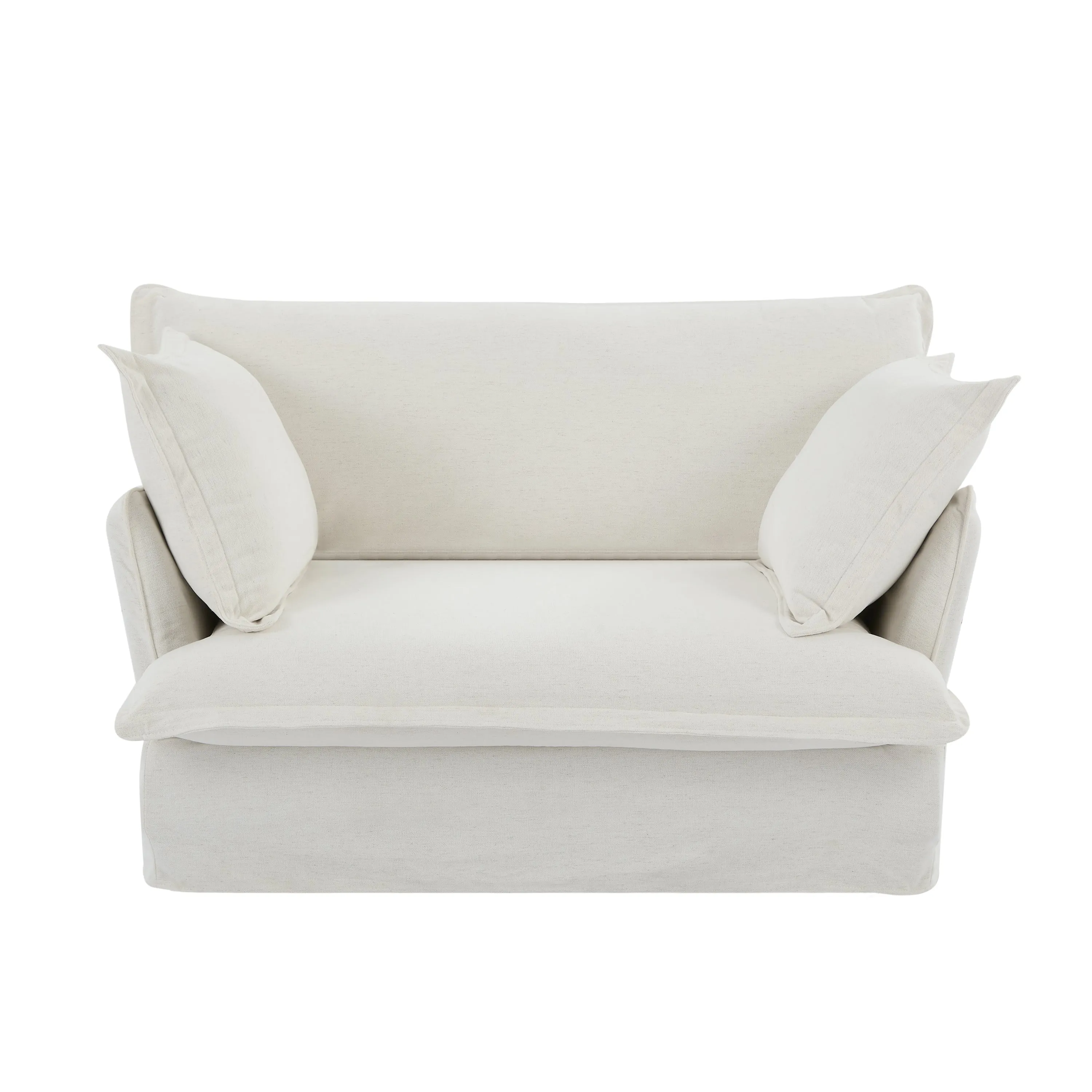 Loza Loveseat Sofa With Pillows - Beige