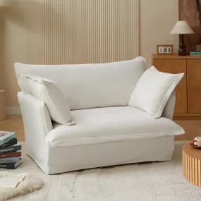 Loza Loveseat Sofa With Pillows - Beige