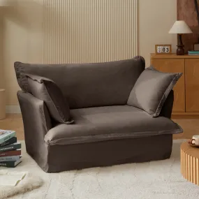 Loza Loveseat Sofa With Pillows - Brown