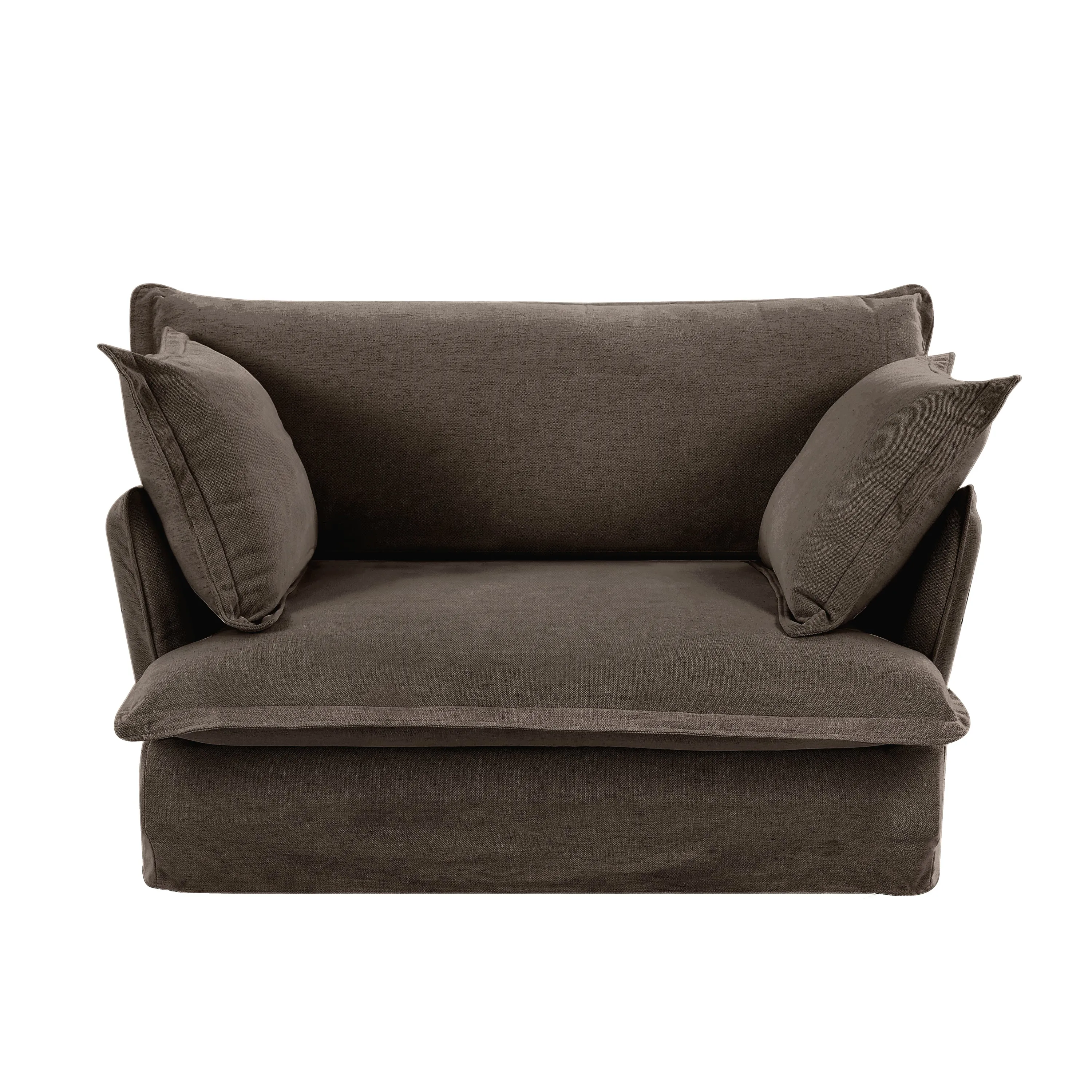Loza Loveseat Sofa With Pillows - Brown