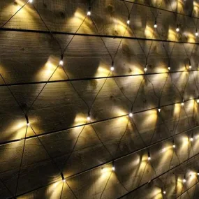 Mains Operated LED Indoor/Outdoor 1.2M X 1.5M Window Net Lights with Green Cable (180) - Warm White