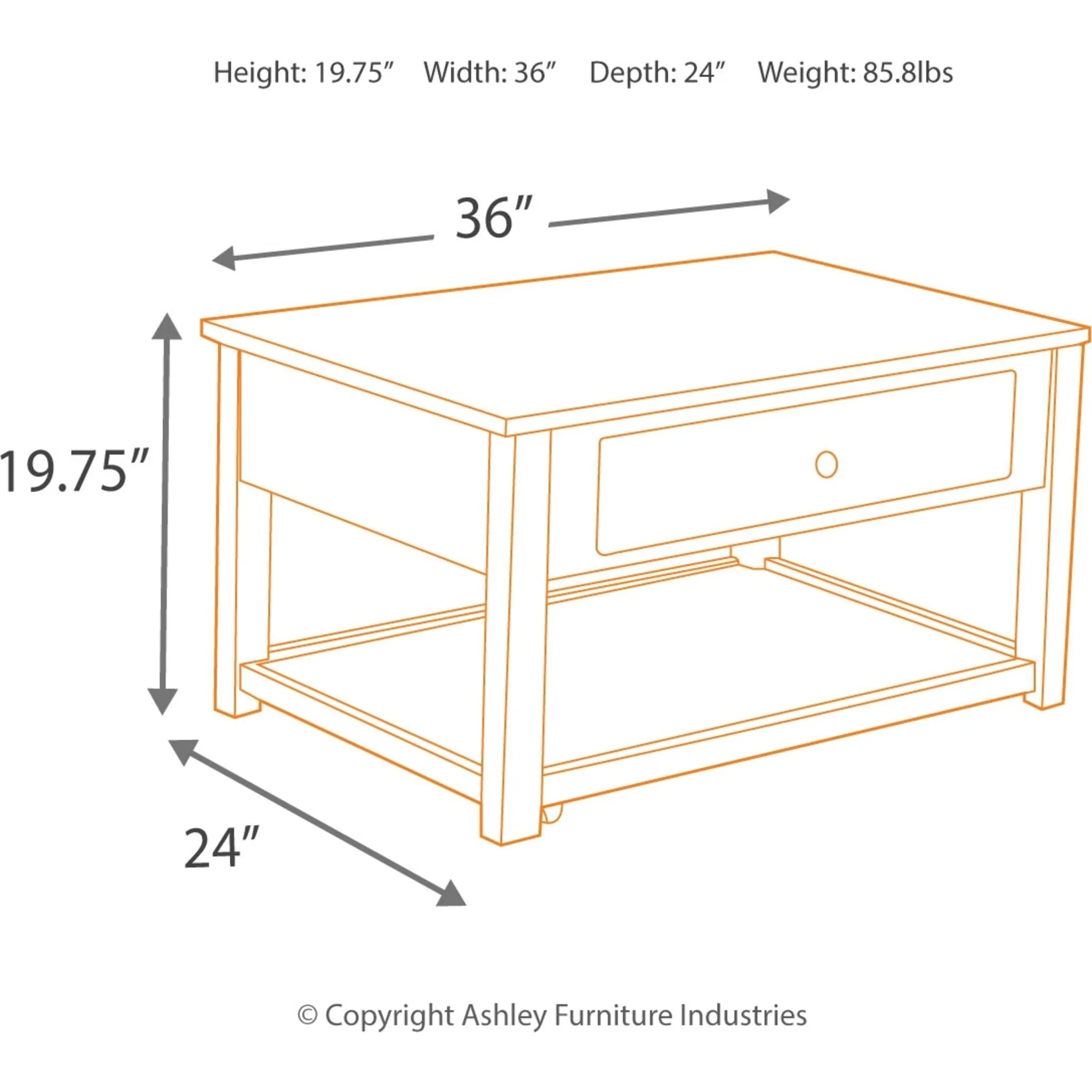 Marion Coffee Table - Dark Brown