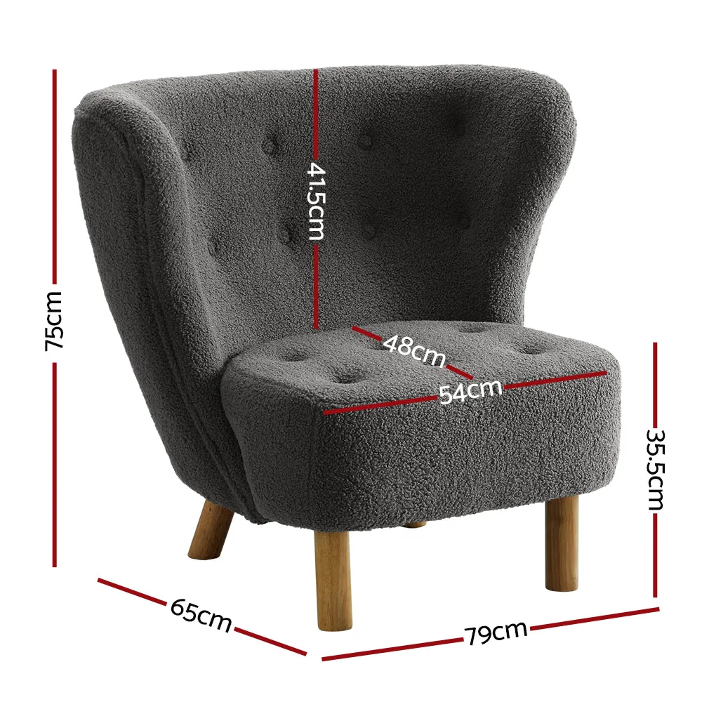 Marnie Accent Lounge Bedroom Armchair - Charcoal