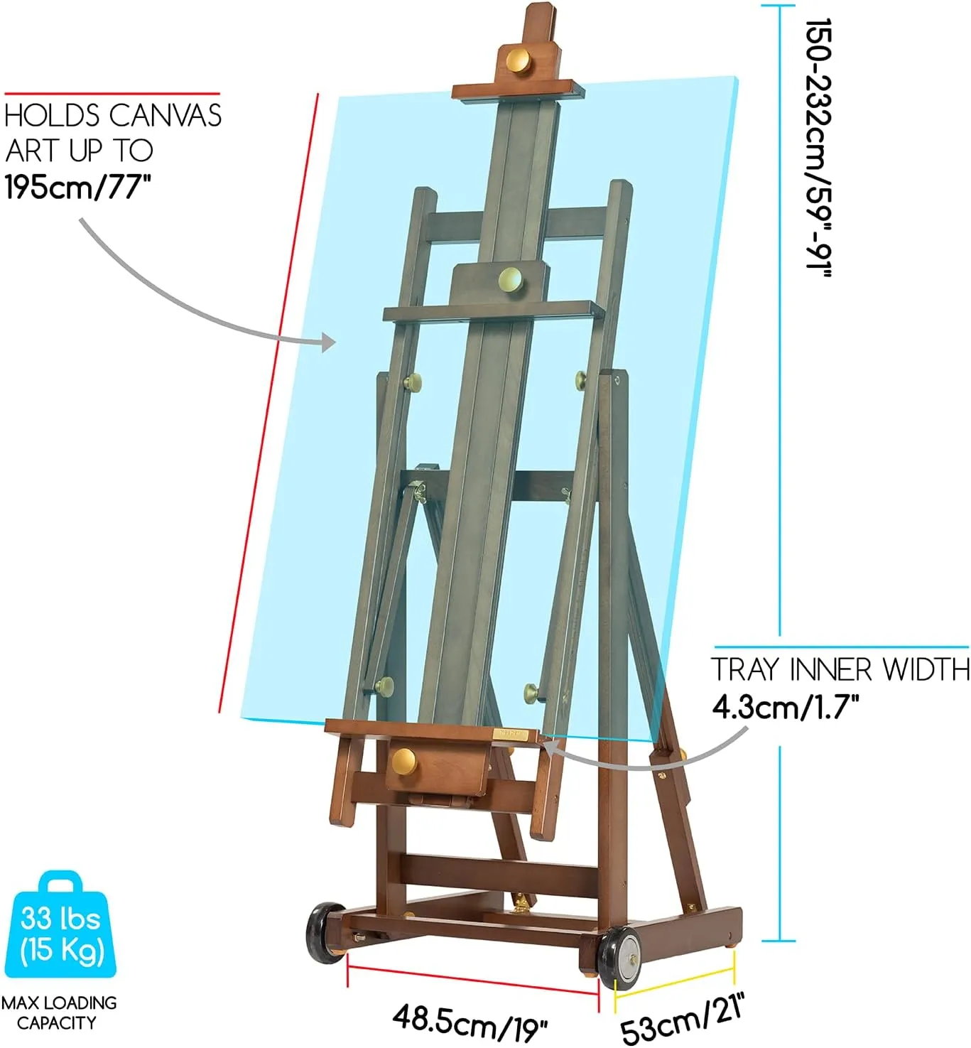 MEEDEN Pro Versatile Assembly-Free Beech Wood Painting Easel- W14 Pro