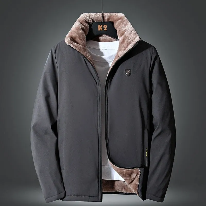 Men's Winter Windproof Warm Thick Fleece Jacket