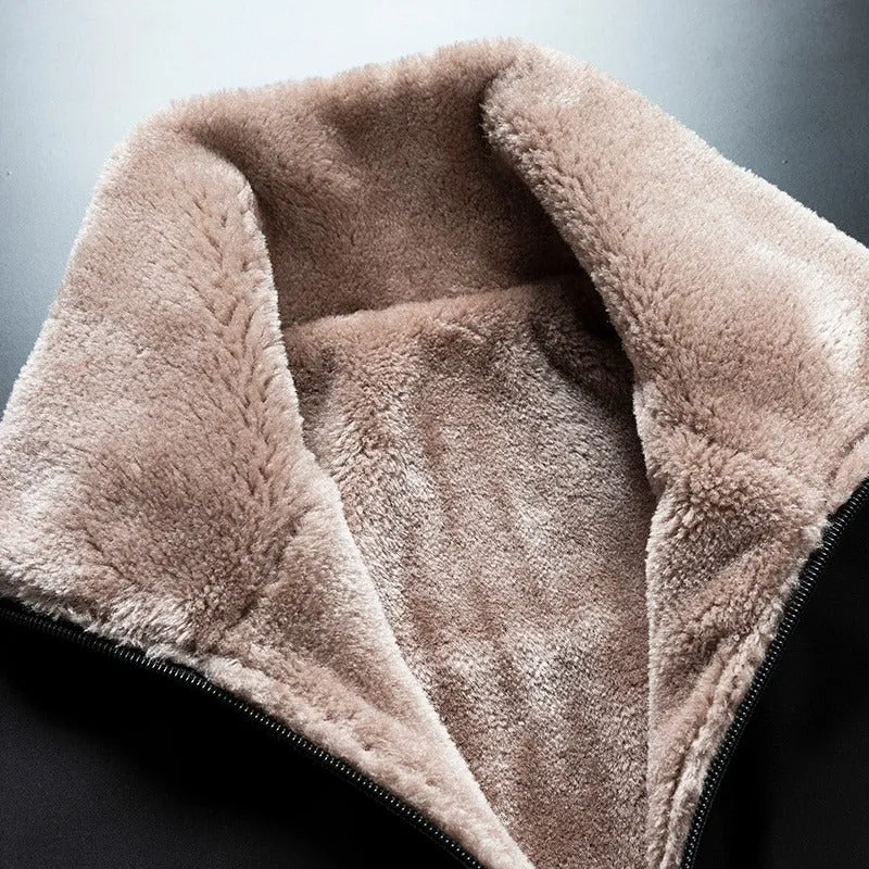 Men's Winter Windproof Warm Thick Fleece Jacket