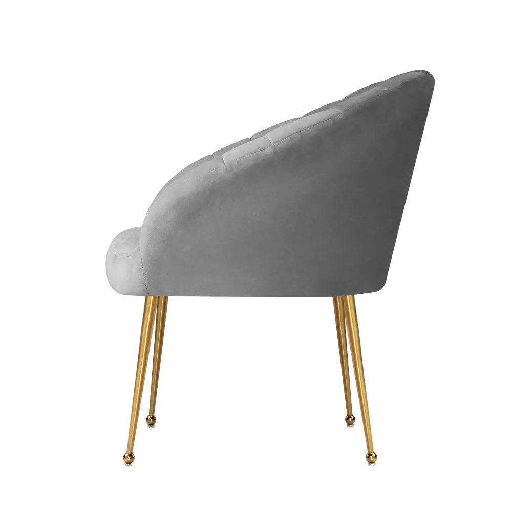 Michelle Accent Velvet Lounge Armchair - Grey