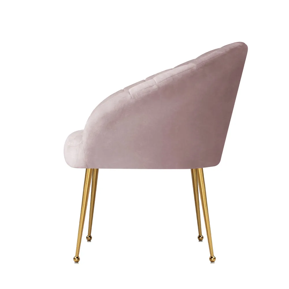 Michelle Accent Velvet Lounge Armchair - Pink