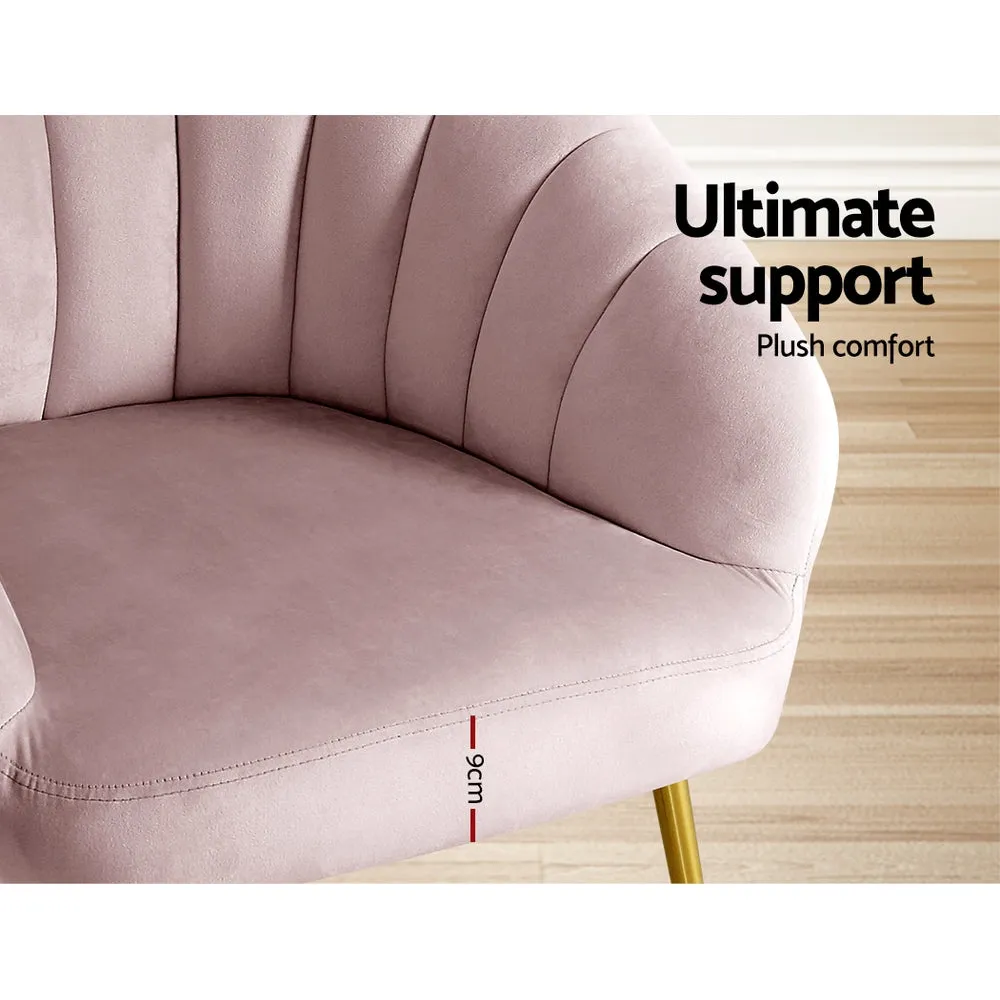 Michelle Accent Velvet Lounge Armchair - Pink