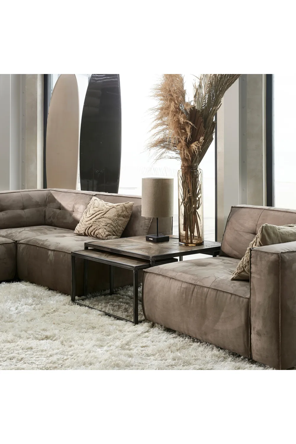 Oak Wood Coffee Table Set (3) | Rivièra Maison Le Bar