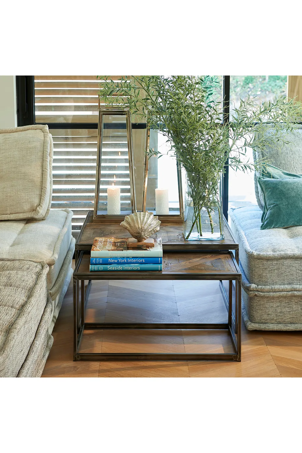 Oak Wood Coffee Table Set (3) | Rivièra Maison Le Bar