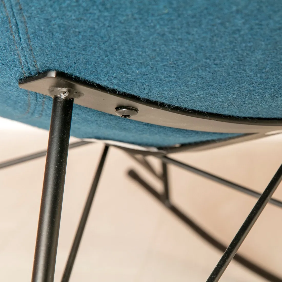 Ozzy Round Rocking Chair - Petrol Blue