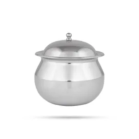 Pot With Lid - 6 x 5.5 Inches | Stainless Steel Cookware/ Stainless Steel Pot for Home/ 415 Gms Approx