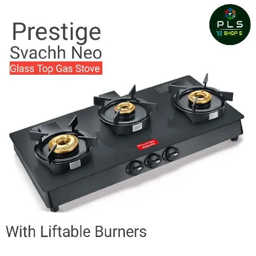 Prestige Svachh Neo Glass Top Gas Stove 3B, With Liftable Burners