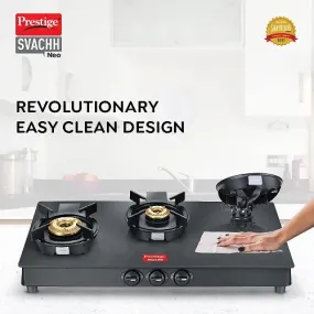 Prestige Svachh Neo Glass Top Gas Stove 3B, With Liftable Burners