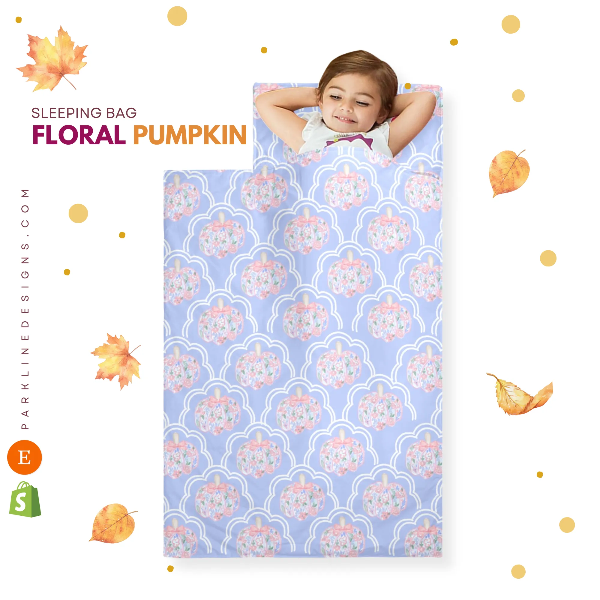 Pumpkin Patch 2 Kids' Long Sleeping Bag | Lightweight and Durable Sleeping Bag for Kids | Perfect Autumn Gifts
