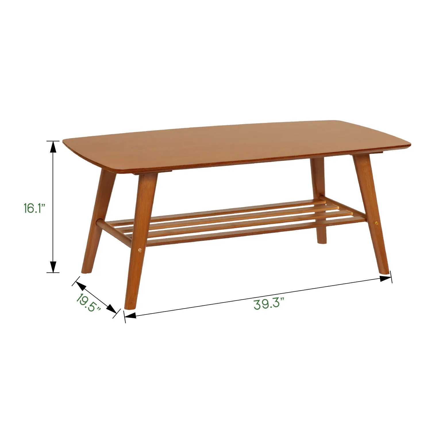 Rectangular Dual Tier Coffee Table - 2 Tiers 39.3", Brown