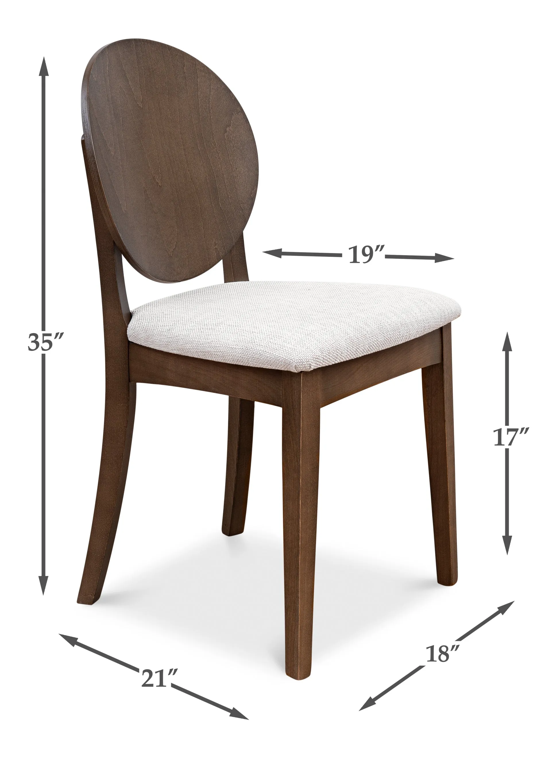 Sarreid - Round Back Side Chair  Driftwood Oatmeal - Brown - Contemporary - set of 2