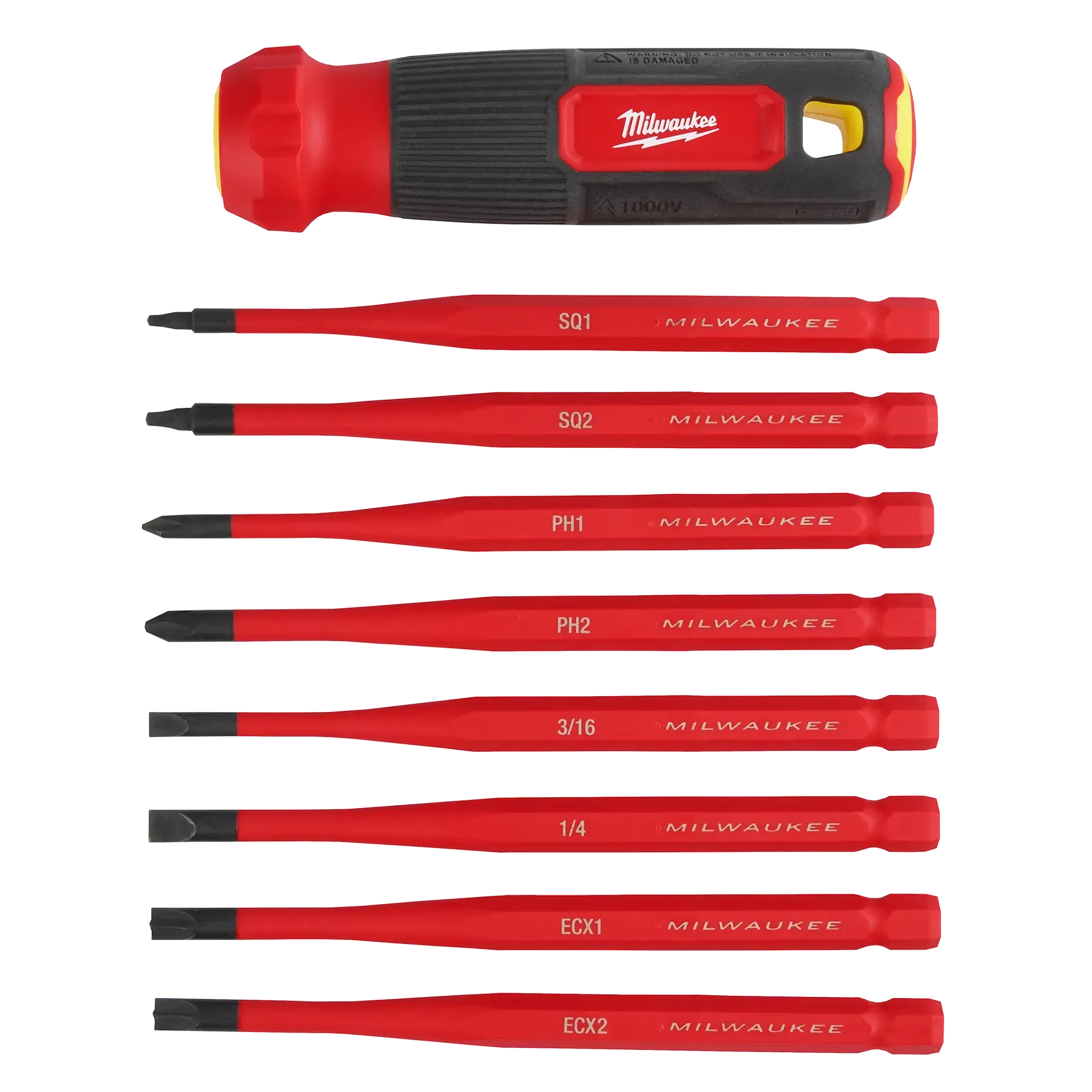 Screwdriver - Milwaukee 8-in-1 1000V Insulated Slim Tip Multi-Bit Screwdriver, 48-22-2218