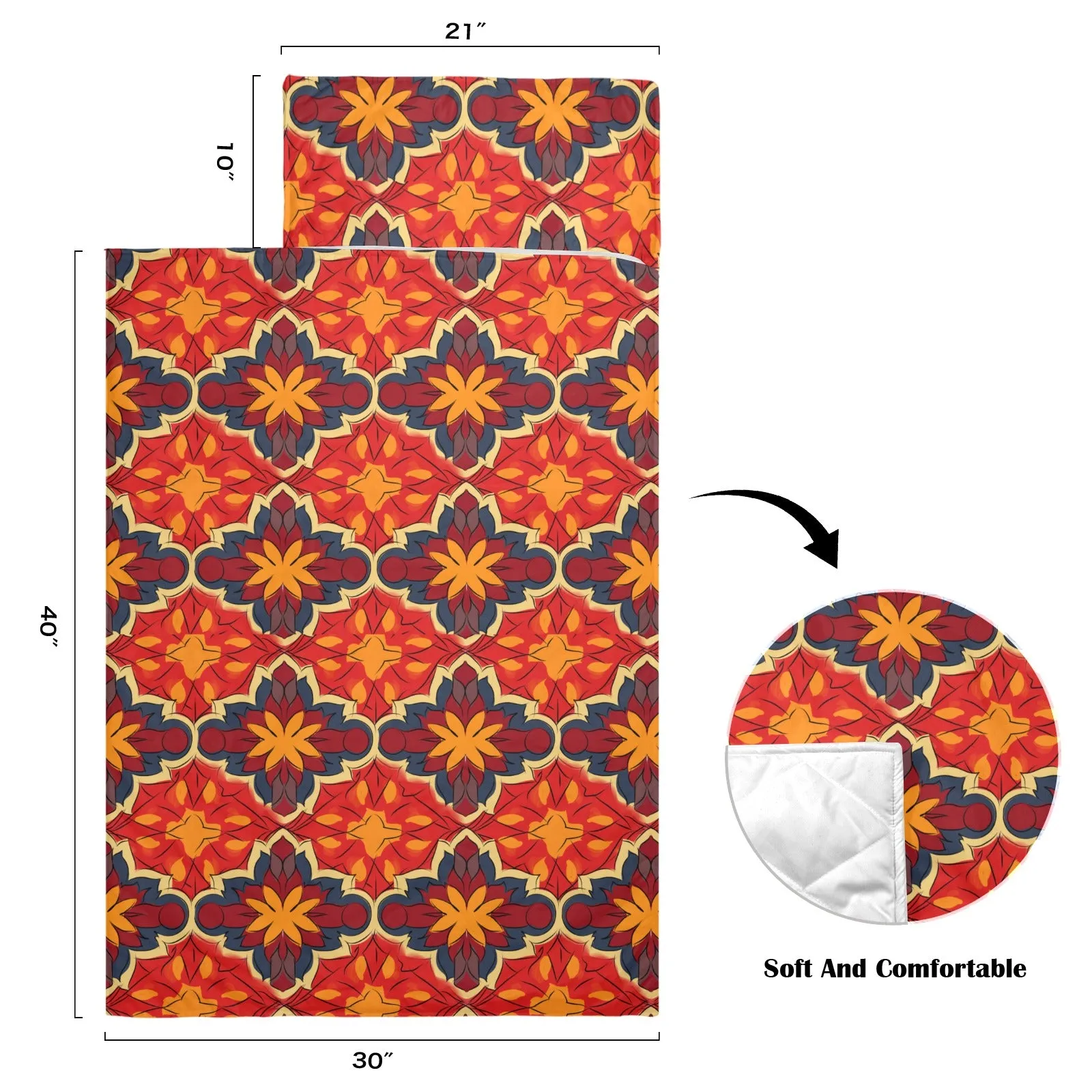 Spanish Sun Kids' Long Sleeping Bag | Lightweight and Durable Sleeping Bag for Kids | Perfect Autumn Gifts