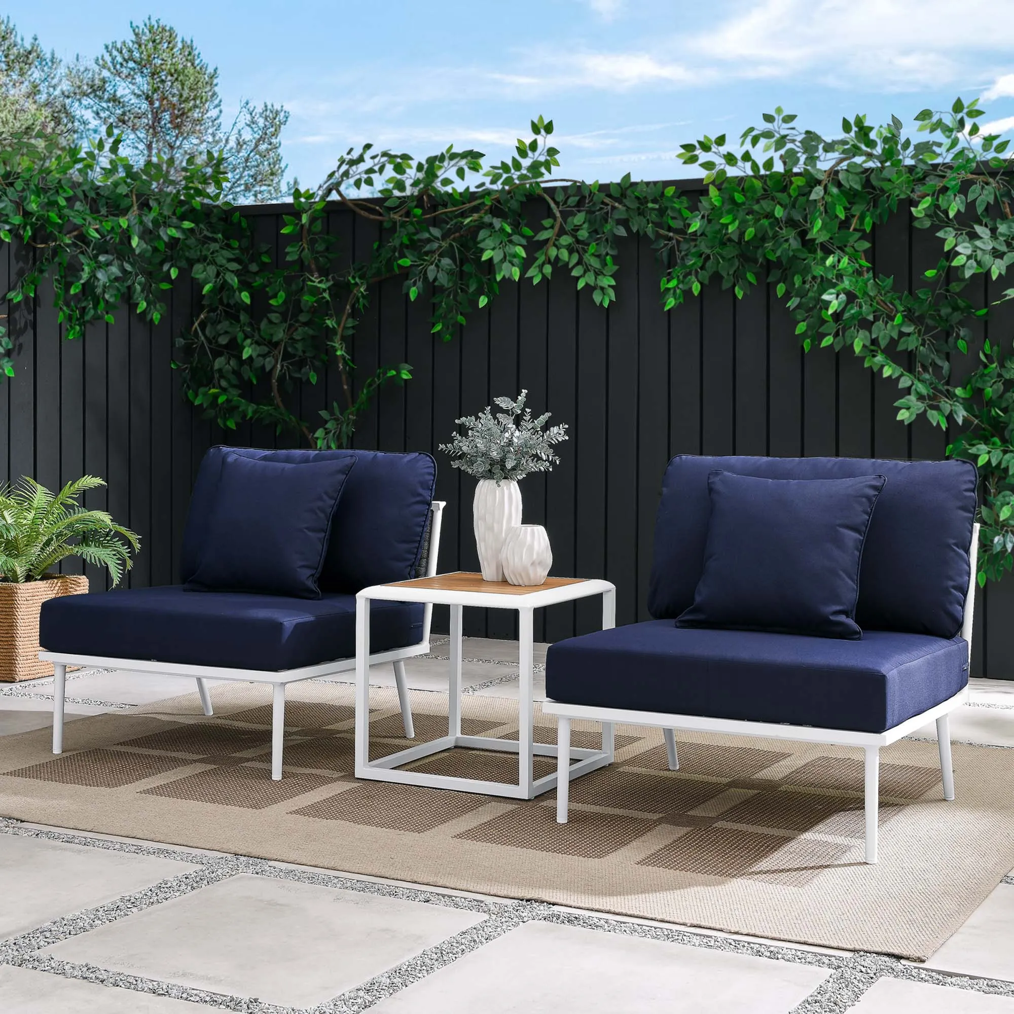 Stance 3 Piece Outdoor Patio Aluminum Set by Modway