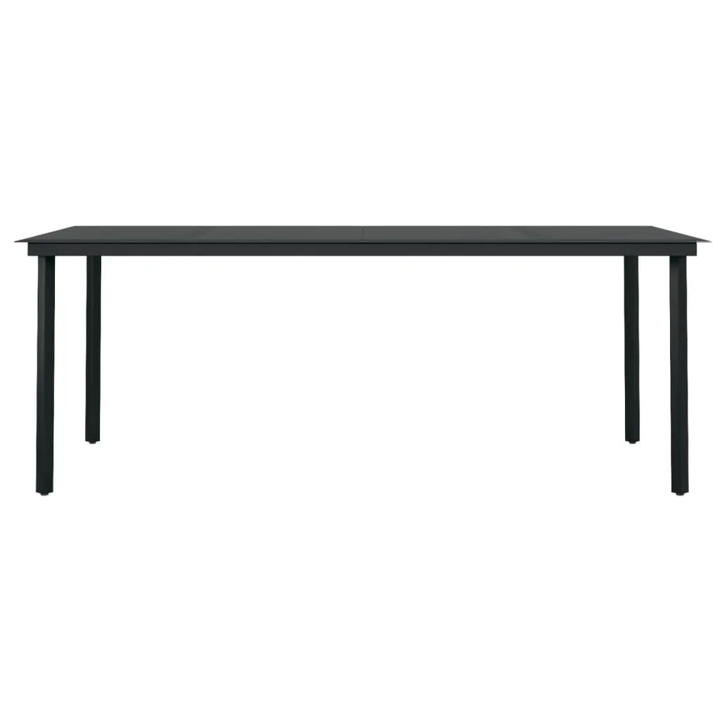 vidaXL 7 Piece Patio Dining Set Black - Sturdy and Stylish Outdoor Furniture