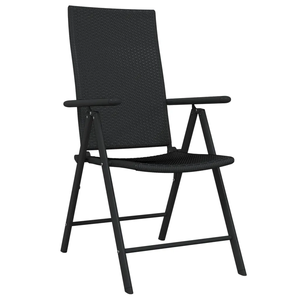 vidaXL 7 Piece Patio Dining Set Black - Sturdy and Stylish Outdoor Furniture