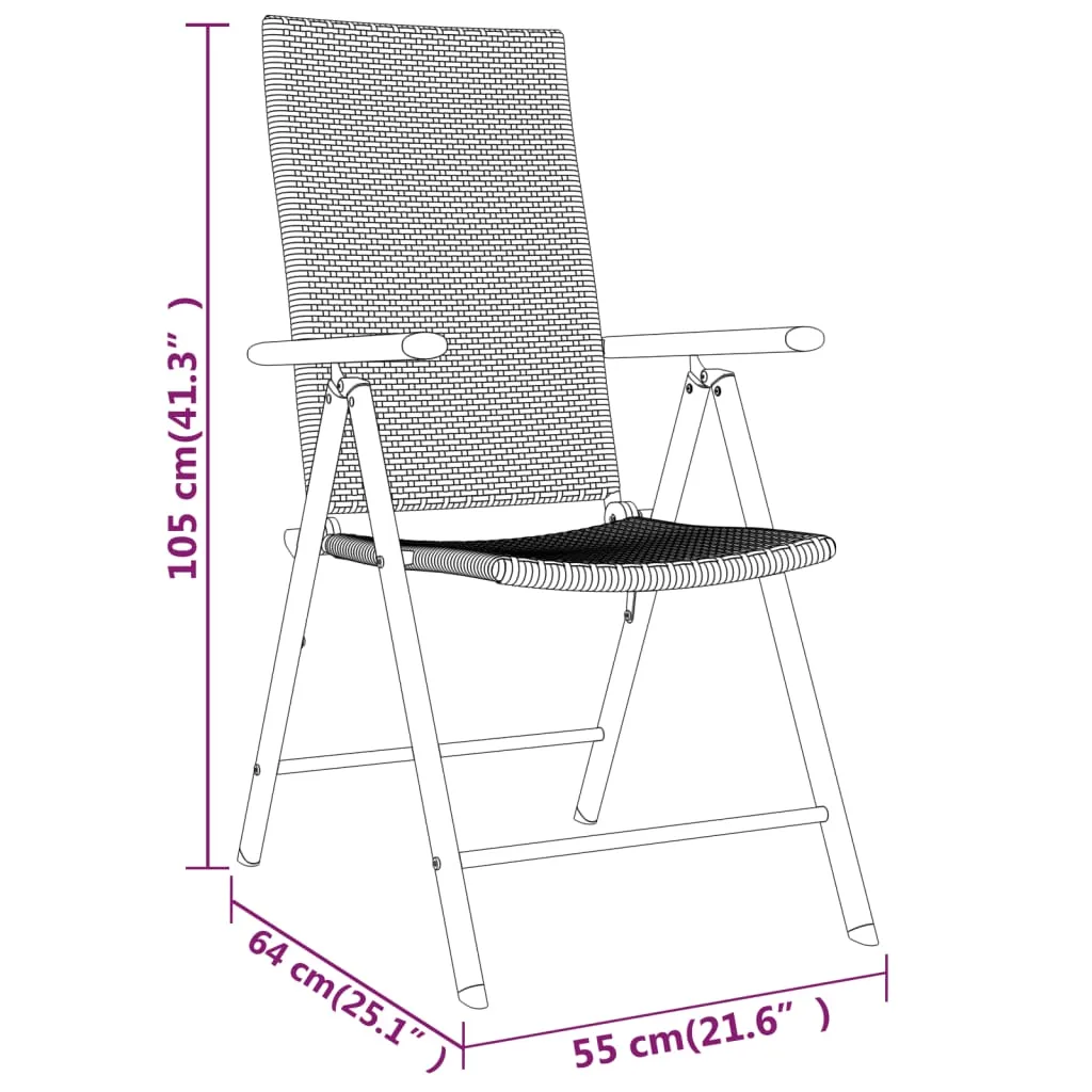 vidaXL 7 Piece Patio Dining Set Black - Sturdy and Stylish Outdoor Furniture
