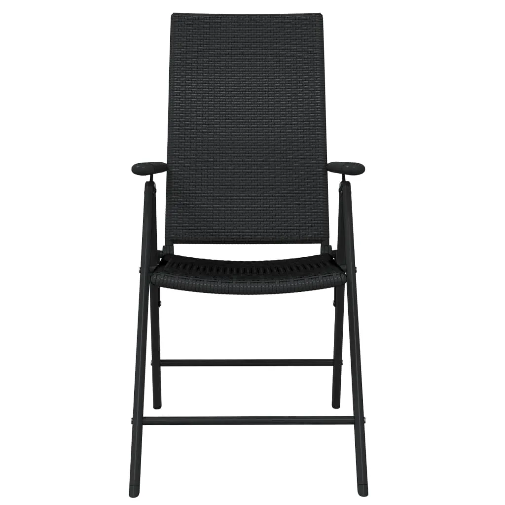 vidaXL 7 Piece Patio Dining Set Black - Sturdy and Stylish Outdoor Furniture
