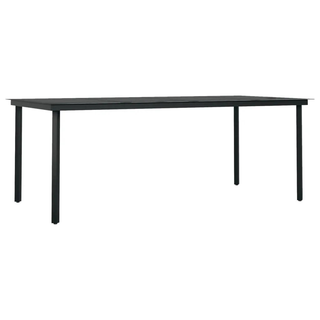 vidaXL 7 Piece Patio Dining Set Black - Sturdy and Stylish Outdoor Furniture