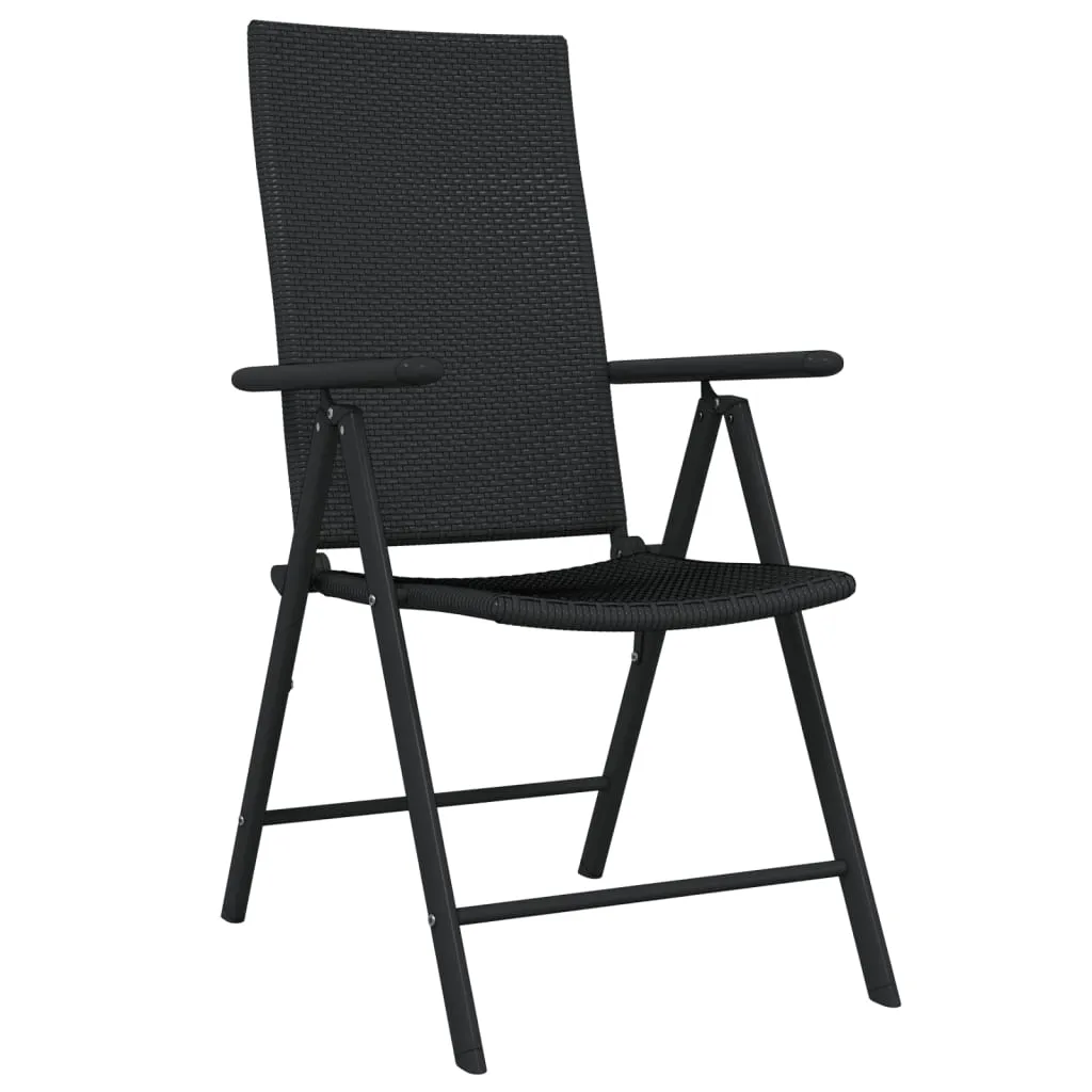 vidaXL 7 Piece Patio Dining Set Black - Sturdy and Stylish Outdoor Furniture