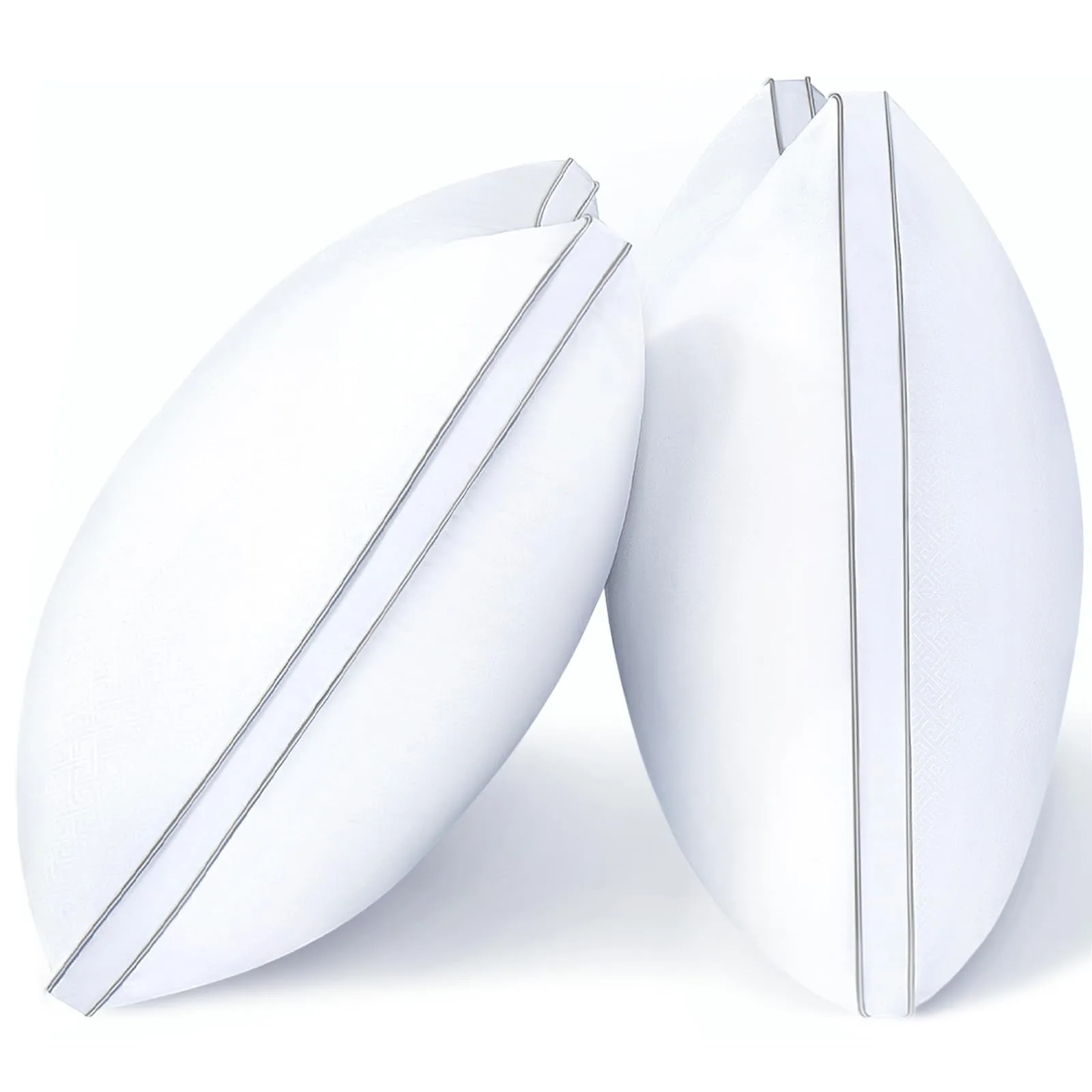viewstar Microfiber Queen Pillows for Sleeping 2 Pack Hotel Quality, Down Alternative Hypoallergenic for Side and Back Sleepers, Soft and Supportive Gusseted Pillow (20x30, White)