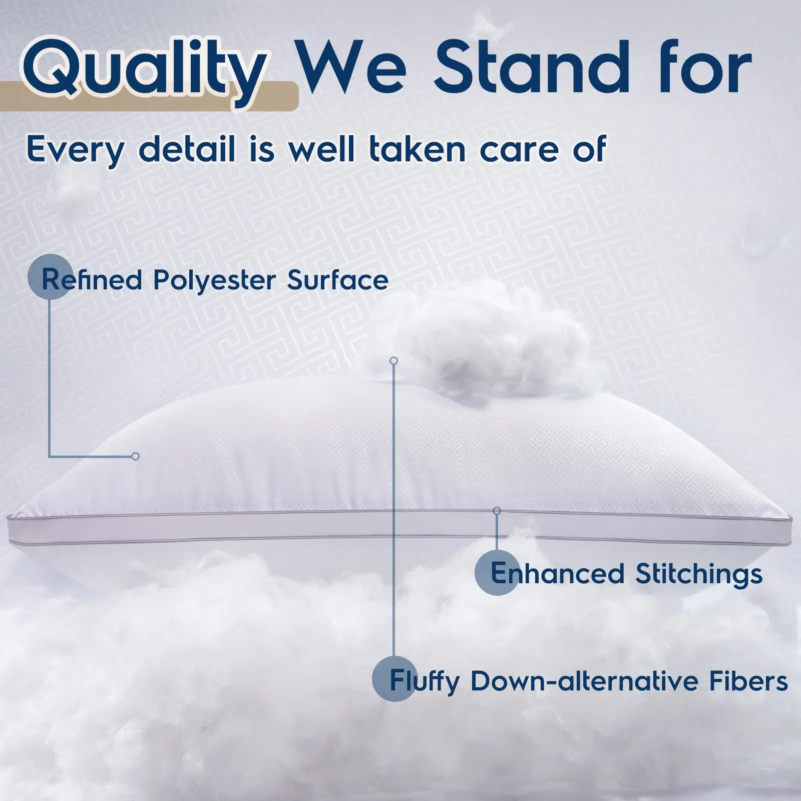 viewstar Microfiber Queen Pillows for Sleeping 2 Pack Hotel Quality, Down Alternative Hypoallergenic for Side and Back Sleepers, Soft and Supportive Gusseted Pillow (20x30, White)