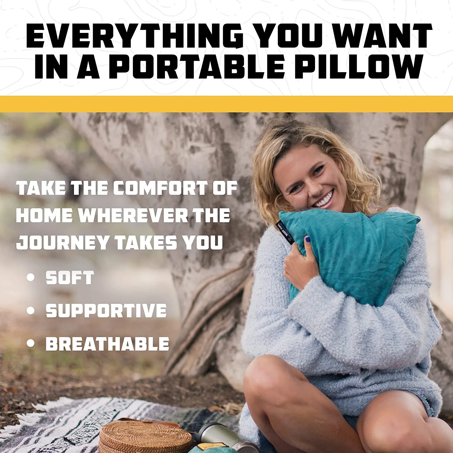 Wise Owl Outfitters Camping Pillow - Essential Camping Accessories, Backpacking Pillow for Sleeping and Traveling - Compressible Memory Foam Travel Pillow, Compact - Small/Medium